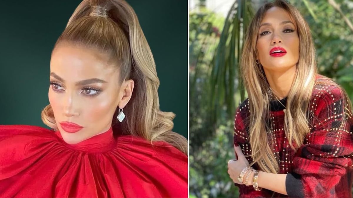 Jennifer Lopez probó que el rojo es su color con su primer look navideño